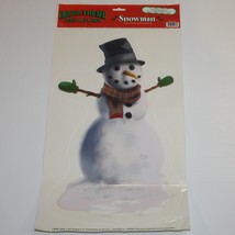Beistle Christmas Snowman Peel &#39;N Place Holiday Decoration Cling Brand New - £3.19 GBP