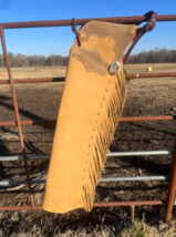 Western Wear Shotgun Chaps Suede Leather Handmade Fringe Cowboy Rowdy St... - $99.77+