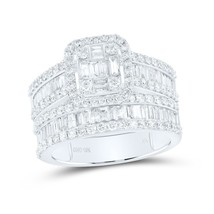 2 Cttw Baguette Diamond Bridal Engagement Wedding Ring Band Set 10k White Gold - £2,257.84 GBP