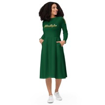 Forest green love yourself long sleeve midi dress - £130.88 GBP