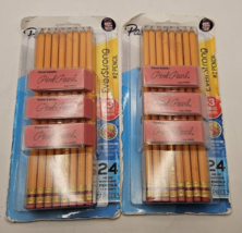 48 PENCILS SHARPENED Wood #2 HB Break &amp; Smudge Resistant Lead + 6 Pink E... - £6.57 GBP