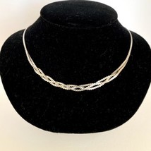 Vintage Sterling Silver 925 Braided Center Flat S Link Chain Necklace 18.5” - £23.66 GBP