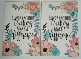 2 SUNDAY SCHOOL Teachers Make a Difference Notebooks Lined Blank Pages Church - £7.81 GBP