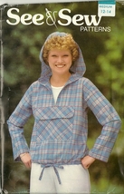 See And Sew Sewing Pattern 7647 Misses Womens Top Pullover Hoodie 12 14 New - £5.46 GBP