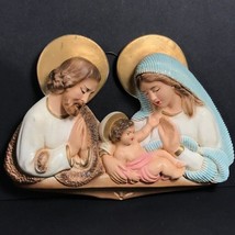 Mary Joseph Jesus chalkware wall hanging, Mid Century modern religious  - £37.44 GBP