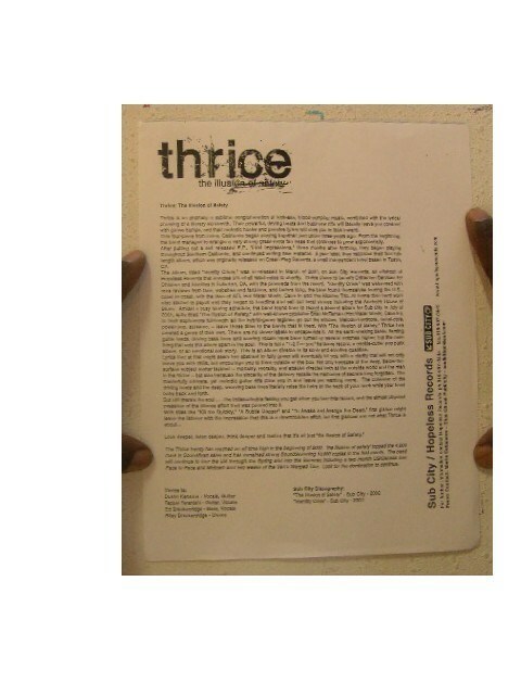 Thrice Press Kit  The Illusion Of Safety - $26.99