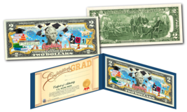 2020 Happy Graduation Genuine U.S. $2 Bill w/ Diploma Style Fill-In Certificate - £11.17 GBP