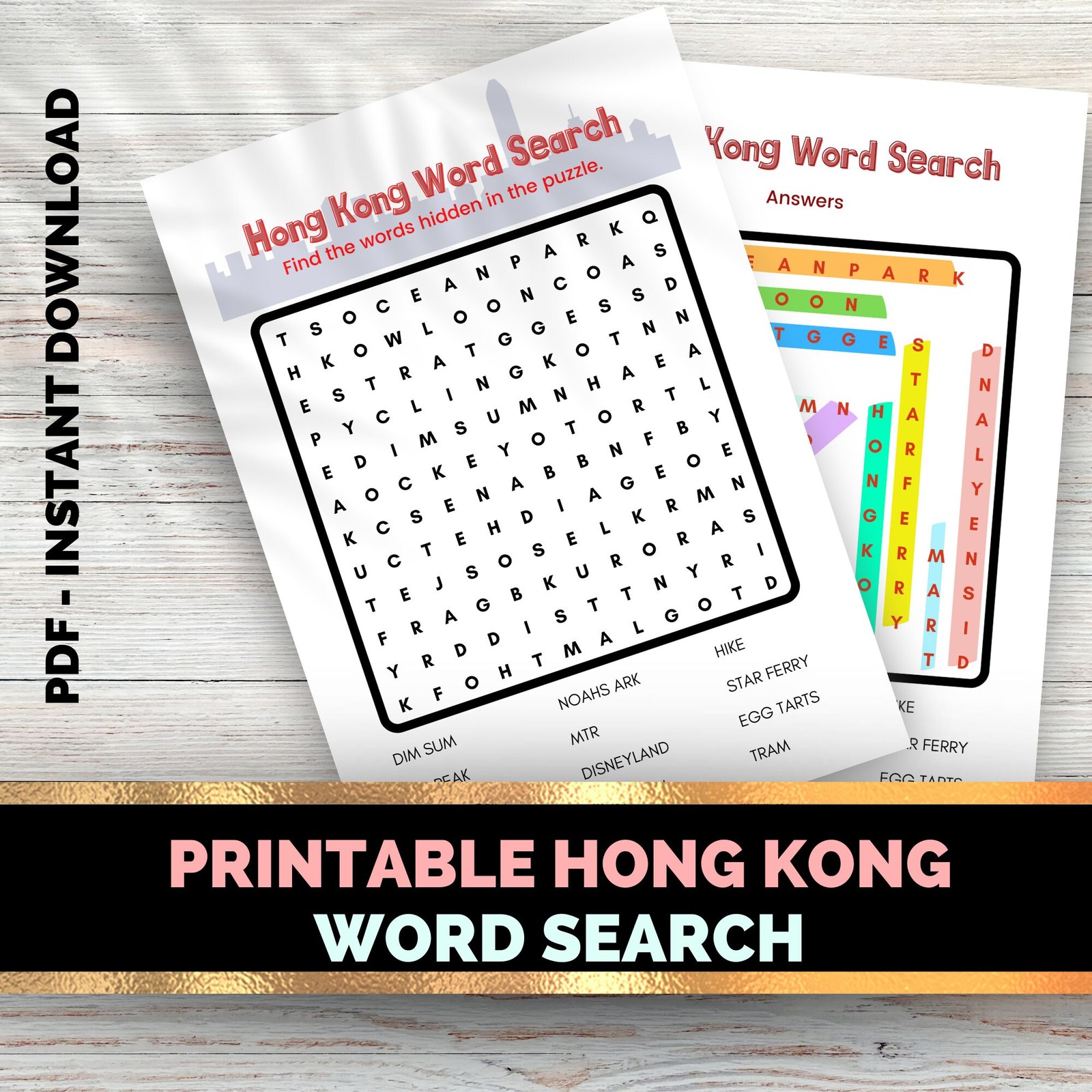 Free Printable Hong Kong Word Search,  Printable Chinese New Year wordse... - $0.00