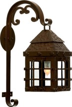 Seville Lantern Exterior Old World Powder Coated Forged Iron Metal Glass 1-Light - £1,022.18 GBP