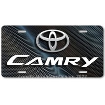Toyota Camry Inspired Art White on Carbon FLAT Aluminum Novelty License Plate - $17.99