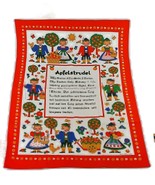 Vintage Austrian Apple Strudel recipe kitchen tea towel Apfelstrudel - $18.50