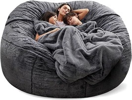 Bean Bag Chairs, Giant Bean Bag Cover, Soft Fluffy Fur Bean Bag Chairs For - $72.99