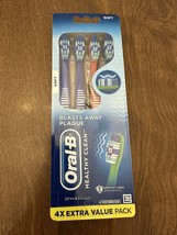 Oral-B Healthy Clean Rounded Toothbrush Soft Bristles 4 Ct Value Pack - £4.45 GBP