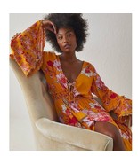 New Free People INTIMATELY Penny Printed Maxi Bodysuit $228 SMALL Gold C... - $135.85 CAD