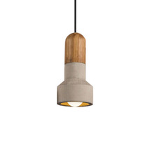 BENTU LED Concrete Pendant Lamp  Classic Bell C12111 Large Concrete + Bamboo - £59.74 GBP