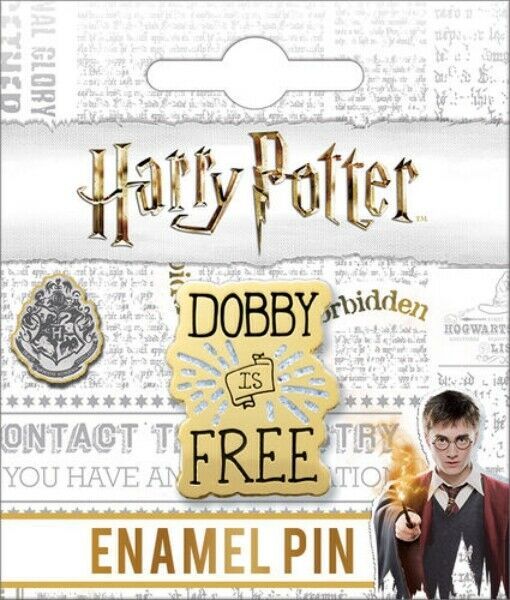 Primary image for Harry Potter Dobby Is Free Phrase Logo Thick Metal Enamel Pin NEW UNUSED