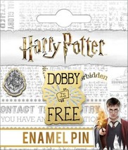 Harry Potter Dobby Is Free Phrase Logo Thick Metal Enamel Pin NEW UNUSED - $7.84