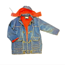 Vintage Sergio Valente Denim Hoodie Trench Jean Jacket Coat - £21.37 GBP