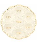 Lenox Judaic Blessings Seder Plate Platter Passover Jewish Hebrew Ivory ... - $146.00
