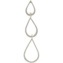 Jewelry Supplies - Three Teardrops Silver Links 44x11mm - $227.32 MXN