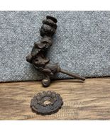 Antique Cast Iron Baluster Spindle Door Pull Candle Holder  Womans Face ... - €63,75 EUR