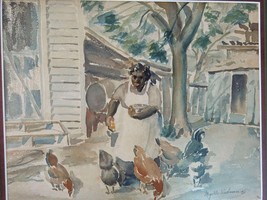 Myrtle Lillian Stedman (1908-2007) 1931 Houston Texas Watercolor of Southern wom - £486.55 GBP