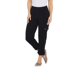 Susan Graver Premium Stretch Crop Pants - BLACK, SMALL - £28.13 GBP