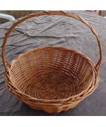 Wonderful Vintage Woven Bamboo Basket - GOOD USABLE SIZE - WITH HANDLE -... - $36.54 CAD