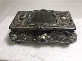 Small Handmade Vintage Pewter Jewelry Box 3.5 x2 x1.5 in w/o Lining - £11.98 GBP