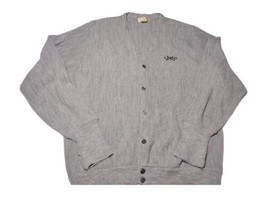 Vintage Izod Button Up Cardigan Sweater Size XL Crossed Clubs Logo Gray Grandpa  - £22.77 GBP