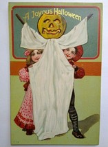 Halloween Postcard Paul Finkenrath Series 778 Embossed Antique Unused Ghost - $96.49