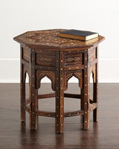 Horchow Anthropologie French Moroccan Joli Bone Inlay Accent Table  - $1,288.00