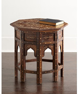 Horchow Anthropologie French Moroccan Joli Bone Inlay Accent Table  - £1,008.68 GBP