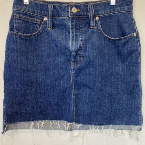 Primary image for Madewell Denim Skirt Cutoff Mini size M 30 in Waist Blue Frayed Fringe SK