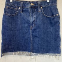 Madewell Denim Skirt Cutoff Mini size M 30 in Waist Blue Frayed Fringe SK - £15.80 GBP