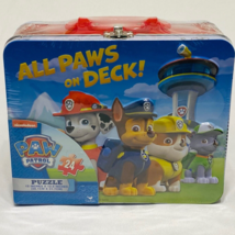 Paw Patrol Puzzle in Lunch Box - Tin 24-Piece Nickelodeon New - All Paws On Deck - £12.42 GBP