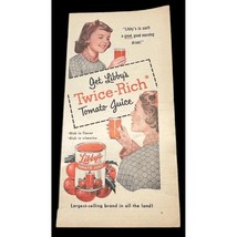 Libby Tomato Juice Print Ad Vintage Color 1955 Twice Rich Breakfast Health - £11.86 GBP