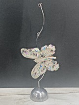Vintage Butterfly Place Card Holder Clip on Ornate Shell Scroll Metal Stand - £13.98 GBP