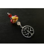 Rose Quartz and Carnelian Meadow Flower Tree of Life, Birth Goddess or H... - $16.00