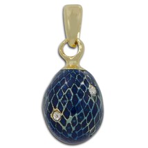 Blue Enamel Miniature Royal Egg Pendant - $36.09