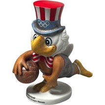 Sam The Olympic Mascot Eagle Los Angeles 1984 BASKETBALL 5&quot; Porcelain Papel - £11.19 GBP