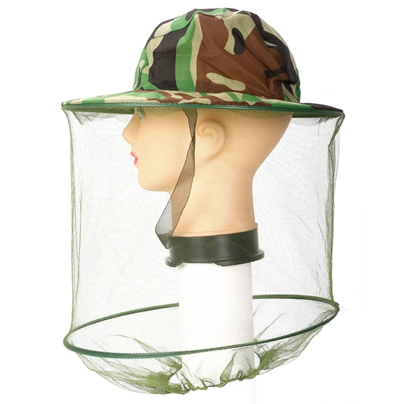 Camouflage Fishing Hat Bee keeping Insects Mosquito Net Prevention Cap M... - £47.69 GBP