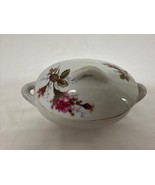 Vintage Hand Painted Sugar Bowl With Lid Pink Roses And Gold Accents Japan - €15,36 EUR