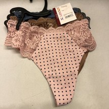 Joyspun Women Thong Underwear Micro Lace Panties 3-Pack - £11.77 GBP