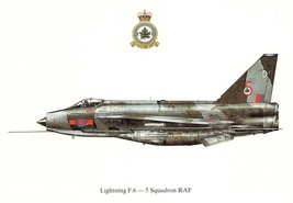 SQUADRON PRINTS POSTCARDS LIGHTNING F 6 RAF  MILITARY AIRCRAFT BOMBER AI... - £3.91 GBP