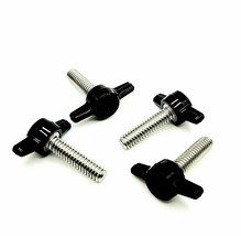 1/4-20 x 1&quot; Thumb Screw T Bolts Black Butterfly Tee Wing Clamping Knob 4-24 Pack - £8.85 GBP+