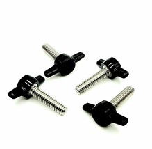 1/4-20 x 1&quot; Thumb Screw T Bolts Black Butterfly Tee Wing Clamping Knob 4... - £8.92 GBP+