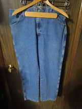 Mens Rustler Jeans 40x30 Light Blue Wash Button Zip 100% Cotton Workwear... - $4.88