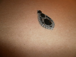 Silver and Black Necklace Pendant  - $1.00