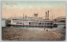 City of Wheeling WV  Paddle Boat Steamer Ferry Postcard P21 - £11.76 GBP